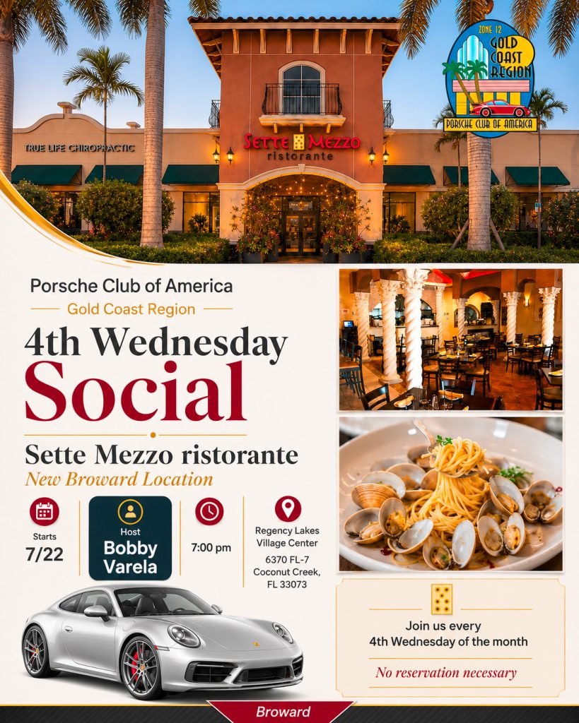 Sette Mezzo Ristorante, – 4th Wednesday Social