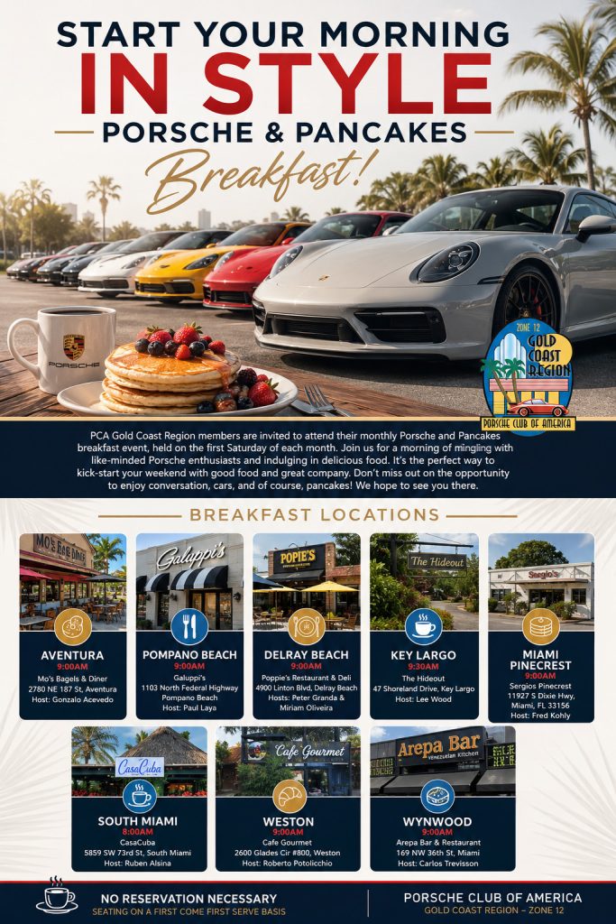 PCA Gold Coast Region Porsche & Pancakes