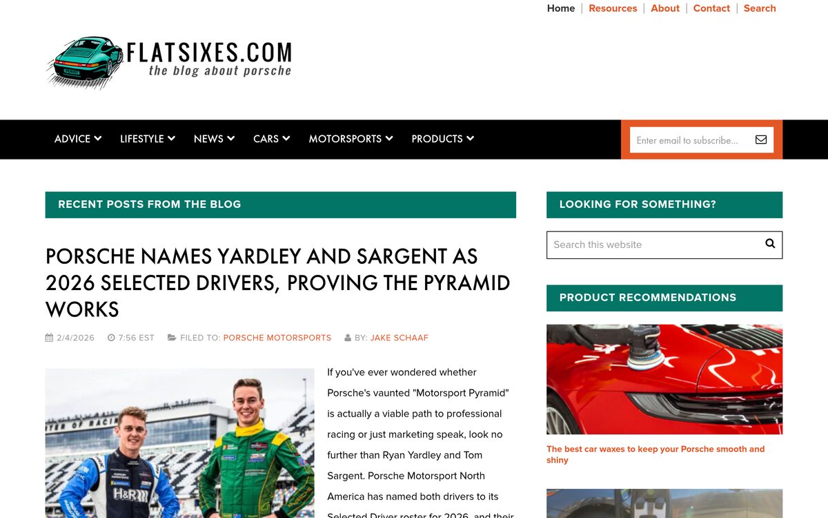 FlatSixes website