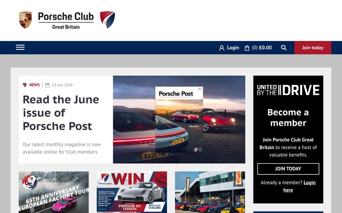 Porsche Club Great Britain website